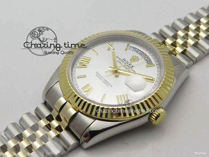 MiroTime 0108 DayDate II 41mm MK Best Edition SS RG Wrapped Sliver Dial Roman Marker On Bracelet A Casual 4005